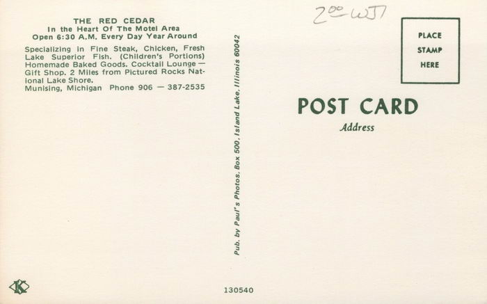 The Red Cedar - OLD POSTCARD PHOTO
